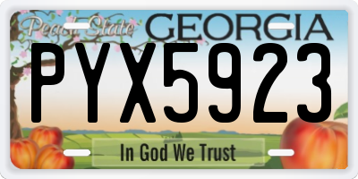 GA license plate PYX5923
