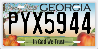 GA license plate PYX5944