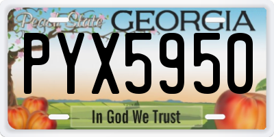 GA license plate PYX5950