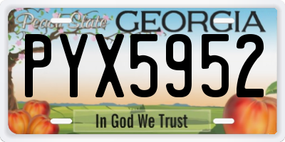 GA license plate PYX5952