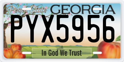 GA license plate PYX5956