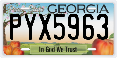 GA license plate PYX5963