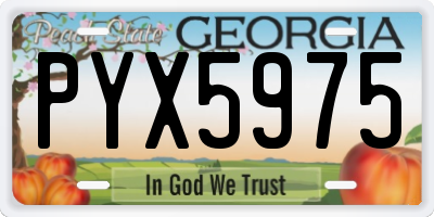 GA license plate PYX5975