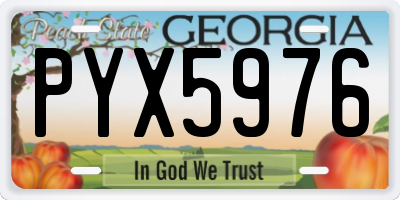 GA license plate PYX5976