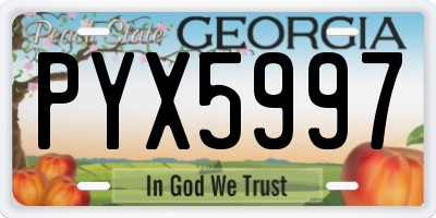 GA license plate PYX5997