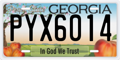 GA license plate PYX6014