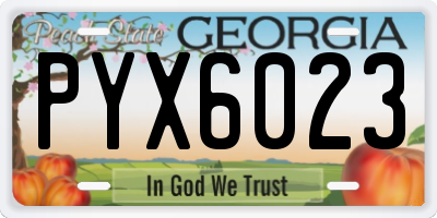 GA license plate PYX6023
