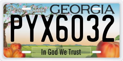 GA license plate PYX6032