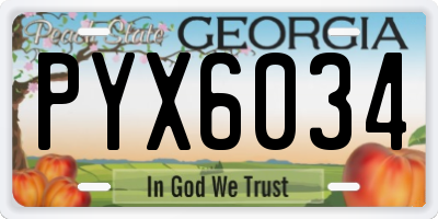GA license plate PYX6034