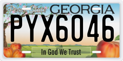GA license plate PYX6046