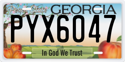 GA license plate PYX6047