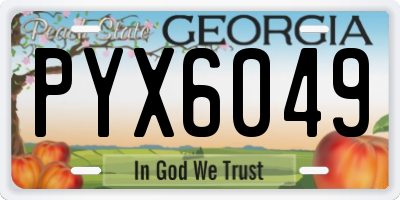 GA license plate PYX6049