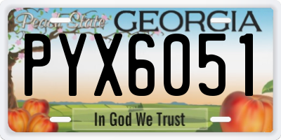 GA license plate PYX6051
