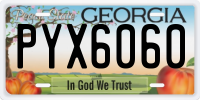 GA license plate PYX6060