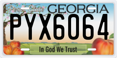 GA license plate PYX6064
