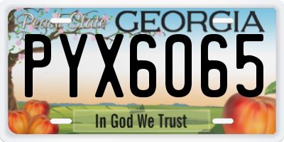 GA license plate PYX6065