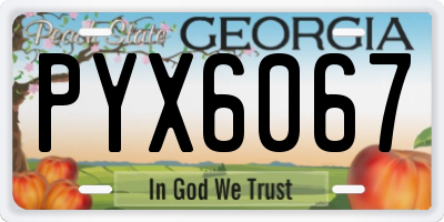 GA license plate PYX6067