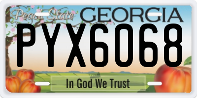 GA license plate PYX6068