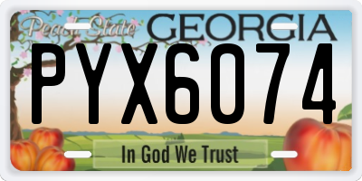 GA license plate PYX6074