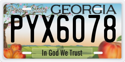 GA license plate PYX6078