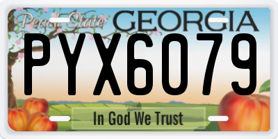 GA license plate PYX6079