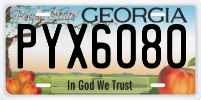 GA license plate PYX6080