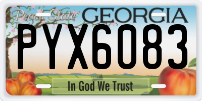 GA license plate PYX6083