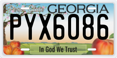 GA license plate PYX6086