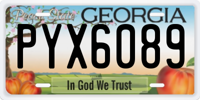 GA license plate PYX6089