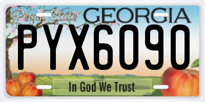 GA license plate PYX6090