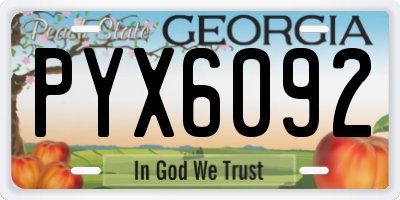 GA license plate PYX6092
