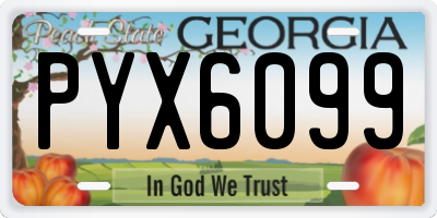 GA license plate PYX6099