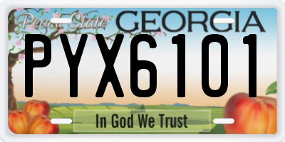 GA license plate PYX6101