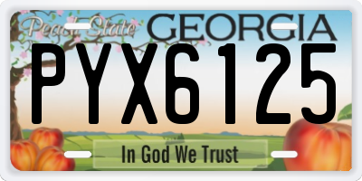 GA license plate PYX6125