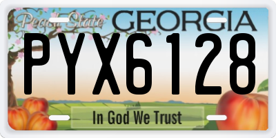 GA license plate PYX6128