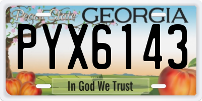 GA license plate PYX6143