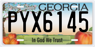 GA license plate PYX6145