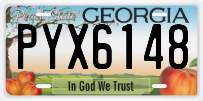 GA license plate PYX6148