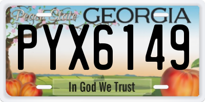 GA license plate PYX6149