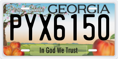 GA license plate PYX6150
