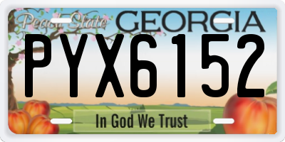 GA license plate PYX6152
