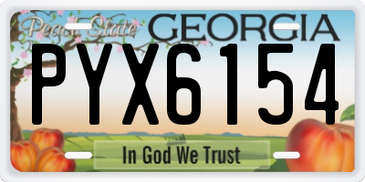 GA license plate PYX6154