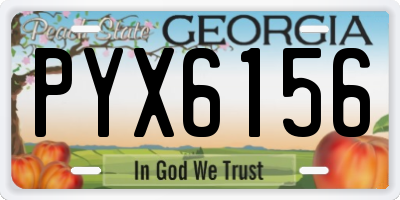 GA license plate PYX6156