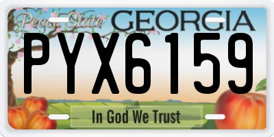 GA license plate PYX6159
