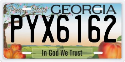 GA license plate PYX6162