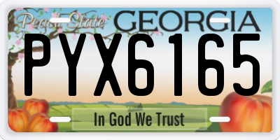 GA license plate PYX6165