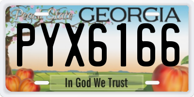 GA license plate PYX6166