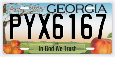 GA license plate PYX6167