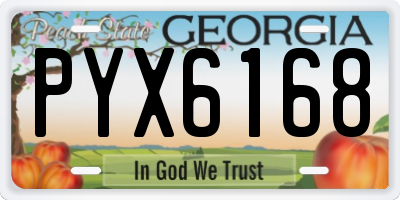 GA license plate PYX6168