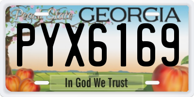 GA license plate PYX6169